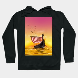 Viking Long Boat Hoodie